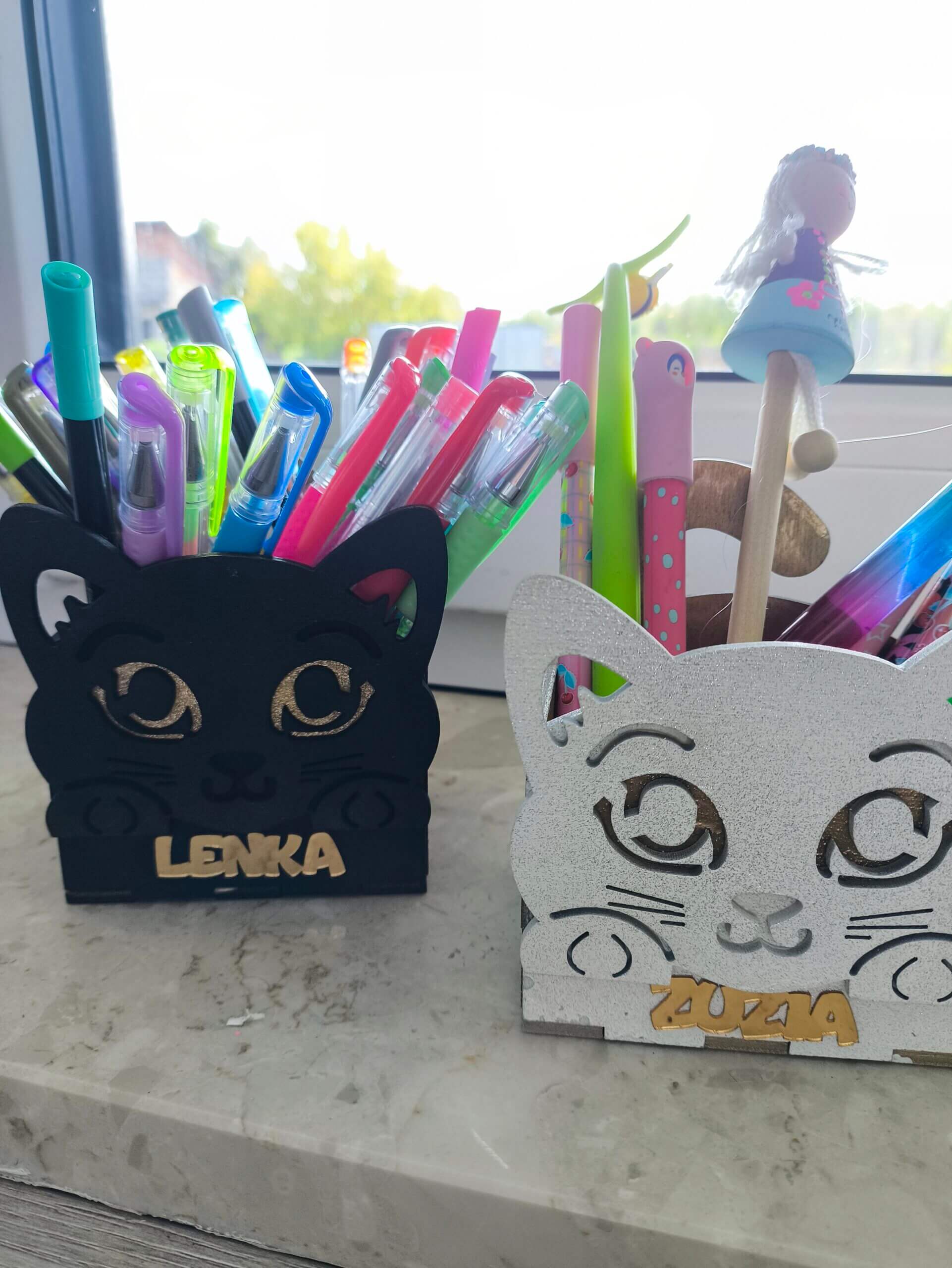🐱 Drewniane Organizery na Przybory Szkolne – Personalizowane - obrazek 8