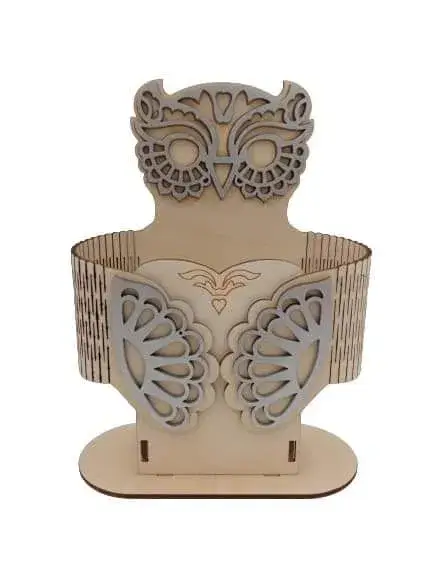 🦉 Drewniany organizer na biurko – Sowa - obrazek 6