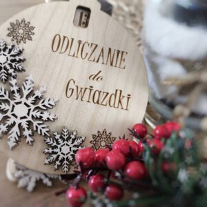 🎄 Drewniana Dekoracja Świąteczna „Odliczanie do Gwiazdki” 🎄