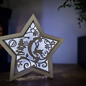 🎄 Świąteczna Dekoracja w Kształcie Gwiazdy z Podświetleniem LED 🎄
