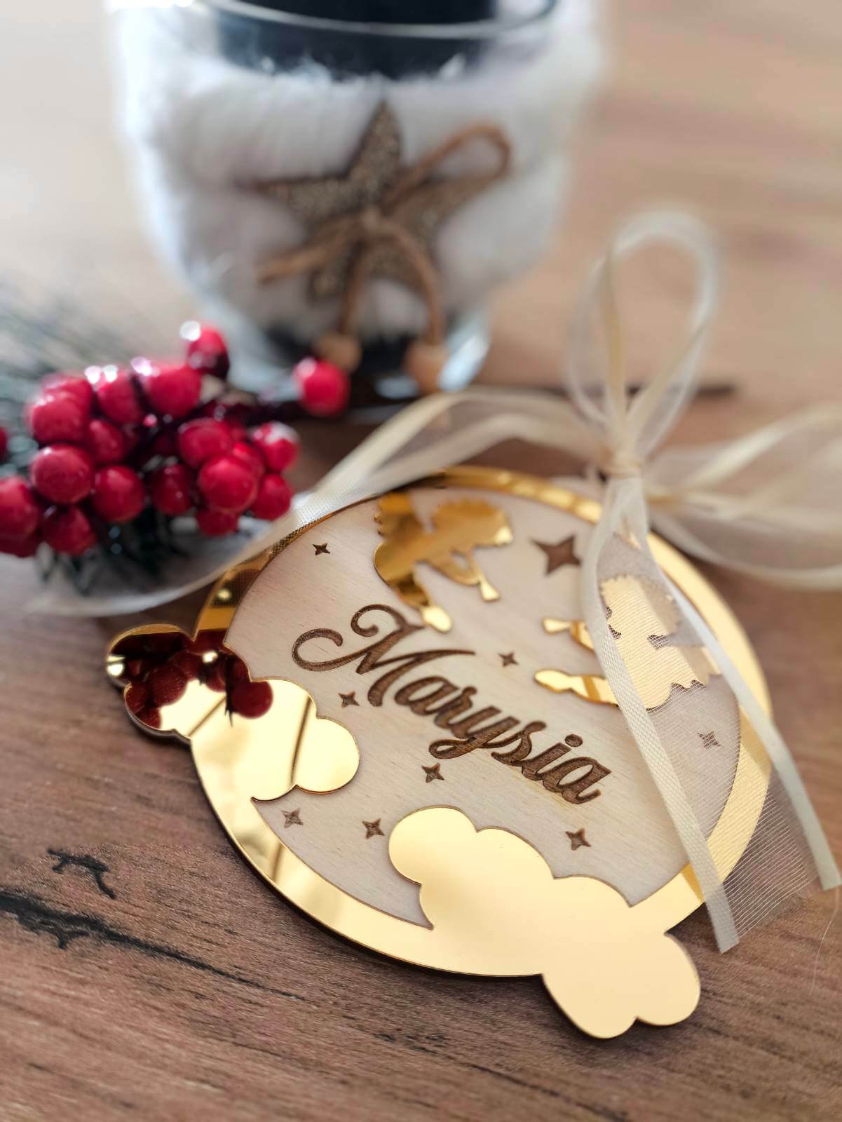 🎄 Personalizowane Drewniane Bombki Świąteczne 🎄 - obrazek 7