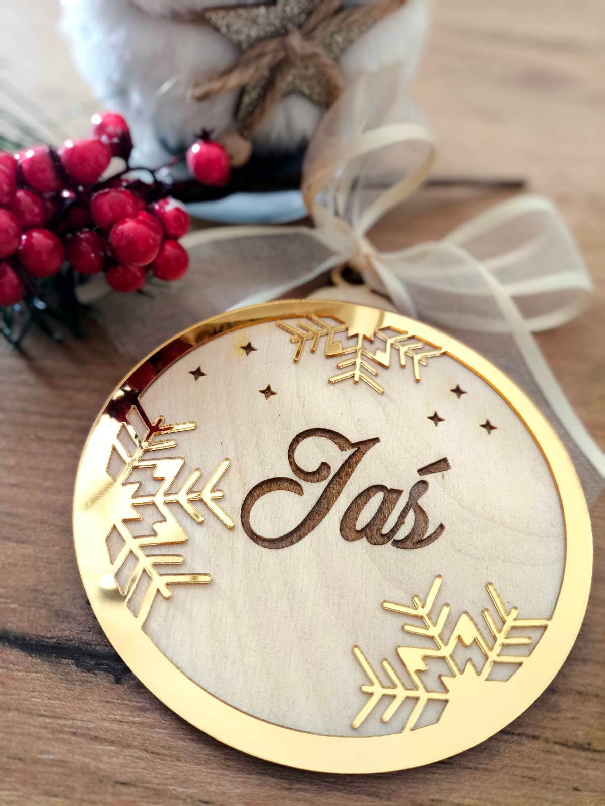 🎄 Personalizowane Drewniane Bombki Świąteczne 🎄 - obrazek 6