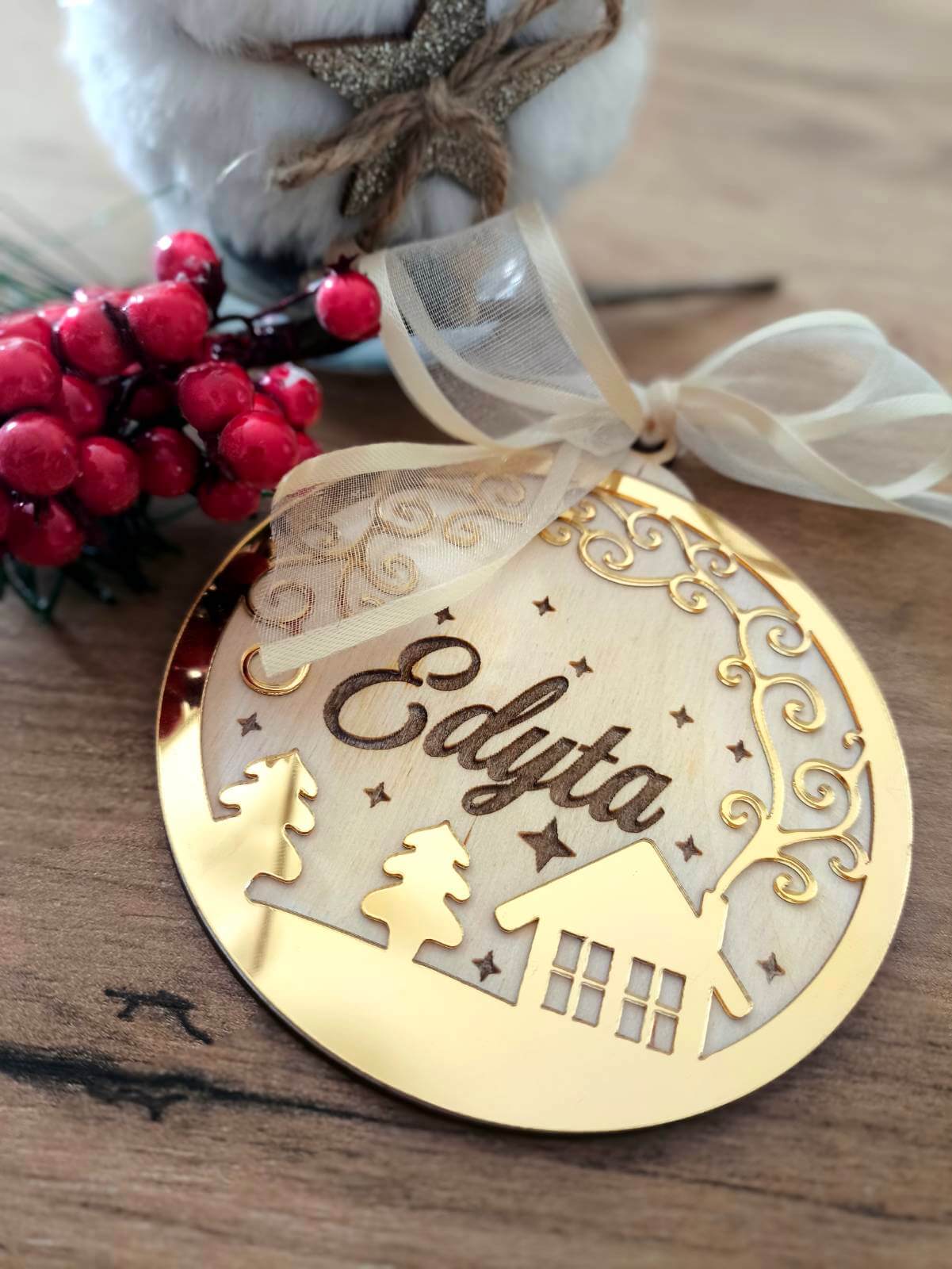 🎄 Personalizowane Drewniane Bombki Świąteczne 🎄 - obrazek 5