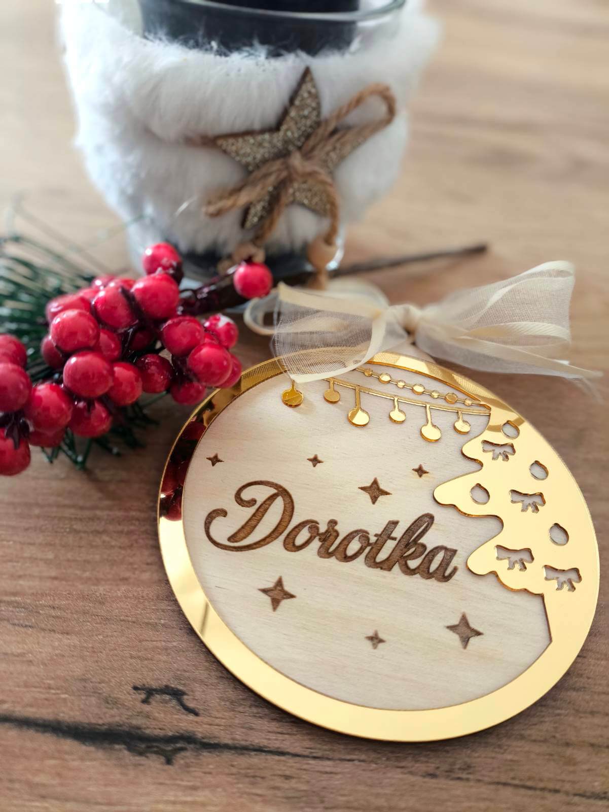 🎄 Personalizowane Drewniane Bombki Świąteczne 🎄 - obrazek 4