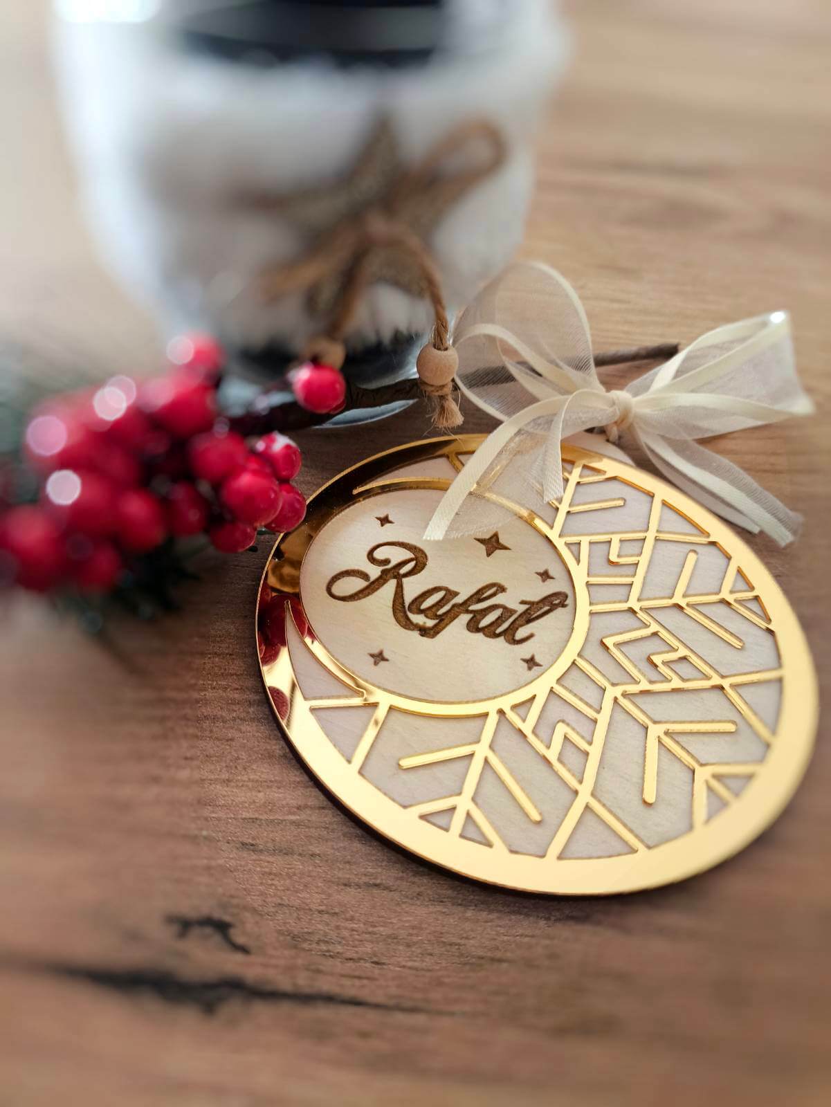 🎄 Personalizowane Drewniane Bombki Świąteczne 🎄 - obrazek 3