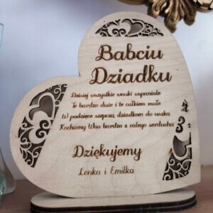 Drewniane Serce z Podświetleniem LED