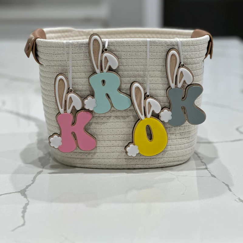 Drewniane dekoracje wielkanocne – spersonalizowane inicjały - obrazek 4