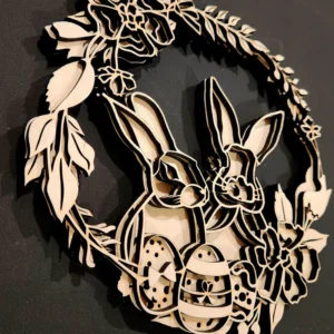 Drewniany Obraz Zakochane Króliki