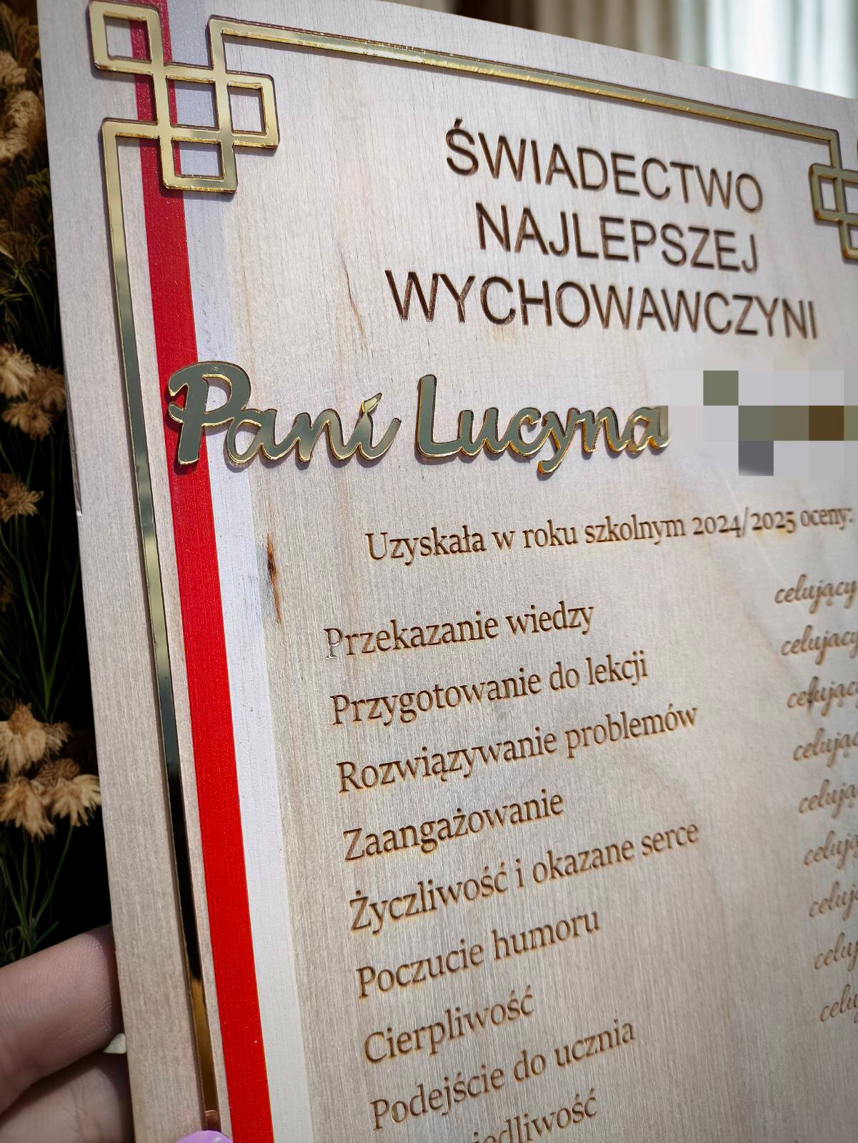 Świadectwo Najlepszej Wychowawczyni - obrazek 3