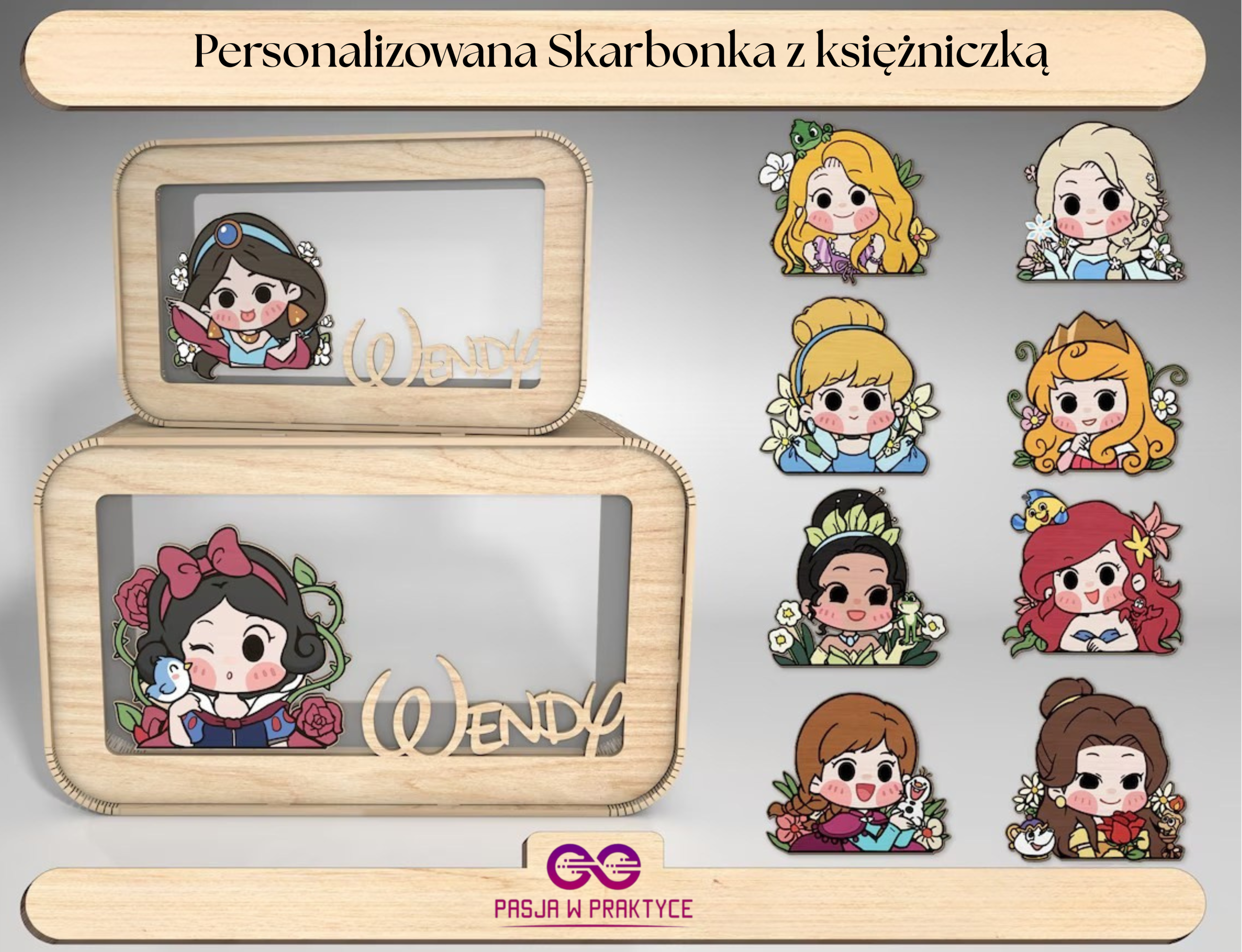 PERSONALIZOWANA SKARBONKA Z KSIĘŻNICZKĄ