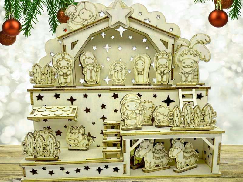 Szopka bożonarodzeniowa ze sklejki